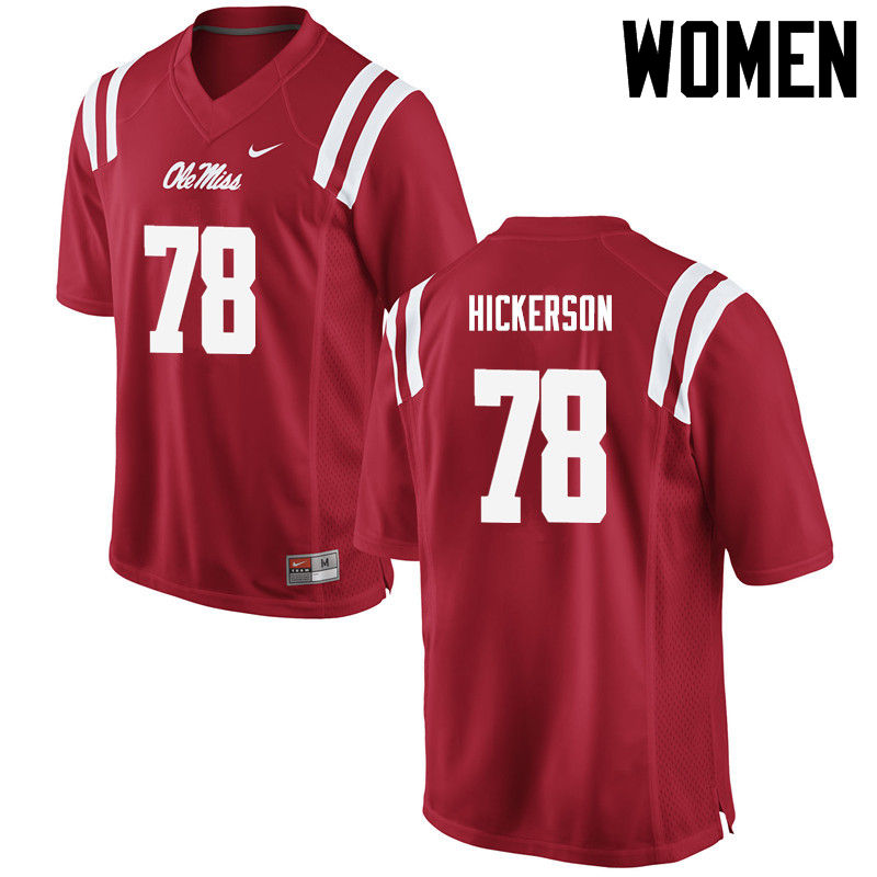 Gene Hickerson Ole Miss Rebels NCAA Women's Red #78 Stitched Limited College Football Jersey FON2158EE